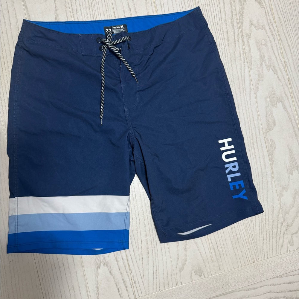 Hurley Men's Navy and Blue Board Shorts